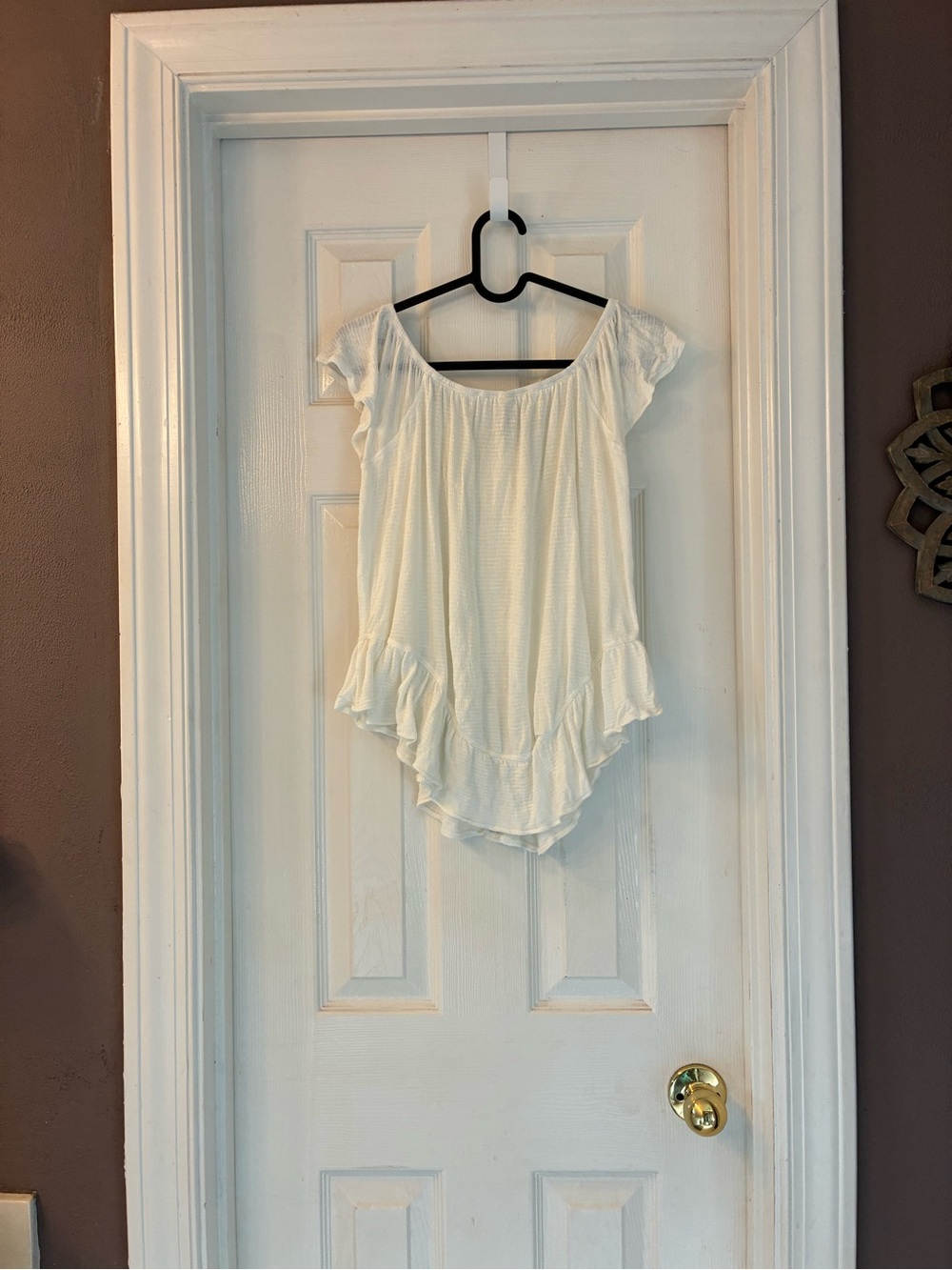 American Rag Cream Ruffle-Trim Button Front Blouse - Picture 2 of 3